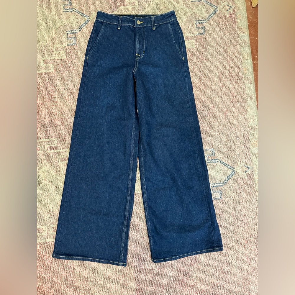 Free assembly high rise wide leg dark wash jeans size 2